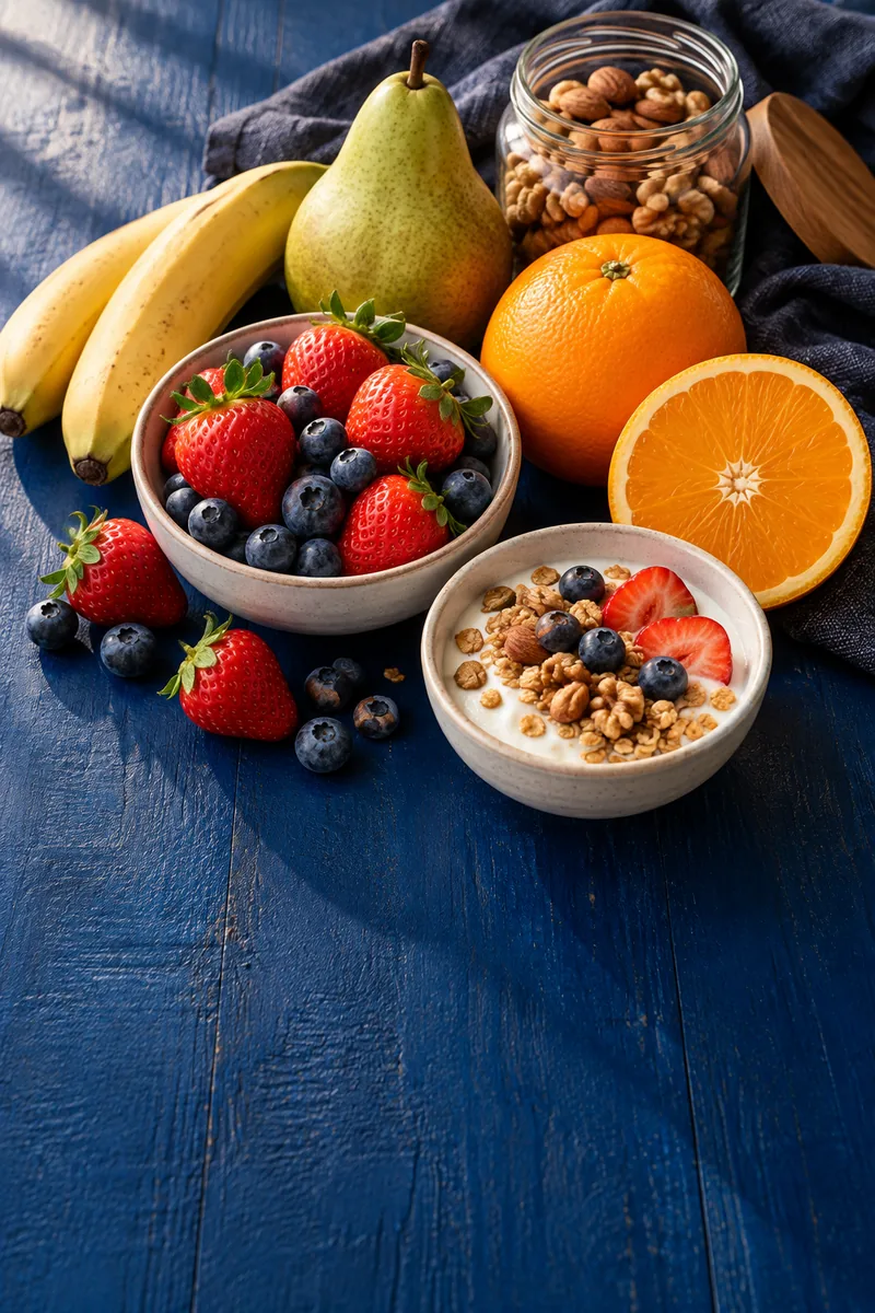 Fresh fruit, yogurt and granola for an office pantry