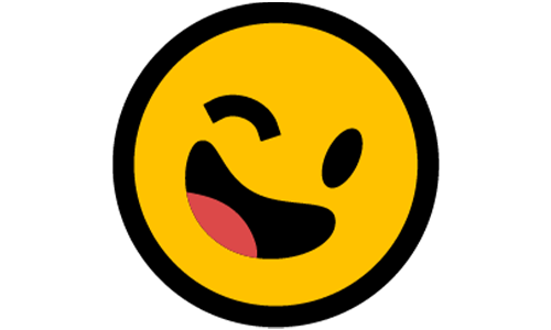 Yellow winking smiley face emoji sticking out its tongue.