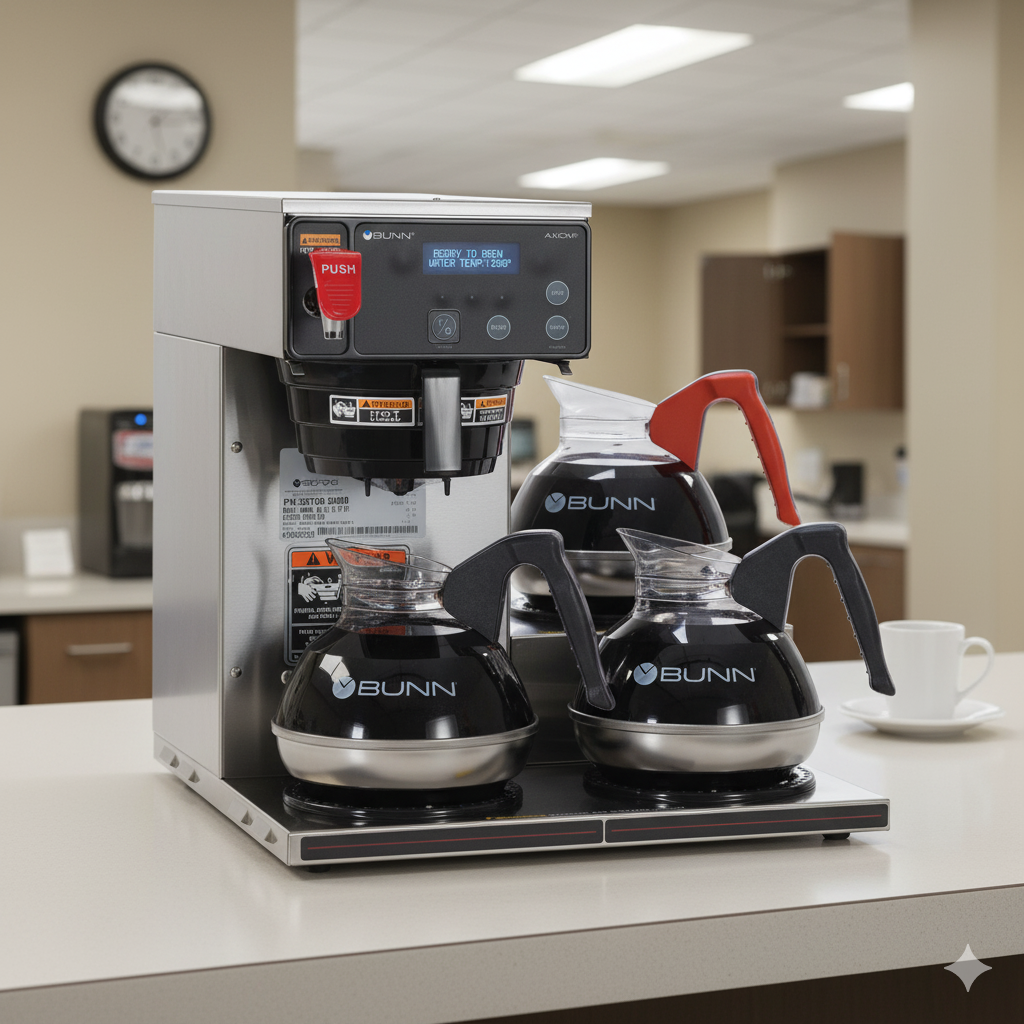 Bunn coffee maker in an office breakroom as part of Vendgo's coffee service